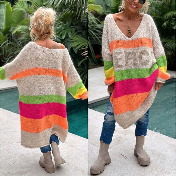 Vivid Block Sweater Dress - Mocha - Picture 2 of 7